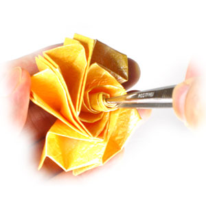 30th picture of five-petals easy origami rose II, spinning-top rose