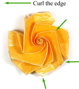 31th picture of five-petals easy origami rose II, spinning-top rose