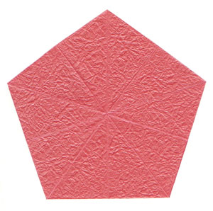 Five-petals spiral origami rose paper flower