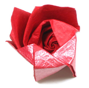 19th picture of Five-petals spiral origami rose paper flower
