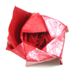 20th picture of Five-petals spiral origami rose paper flower