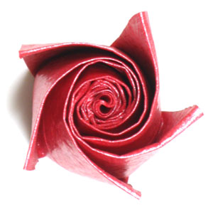 22th picture of Five-petals spiral origami rose paper flower