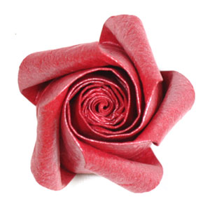 24th picture of Five-petals spiral origami rose paper flower
