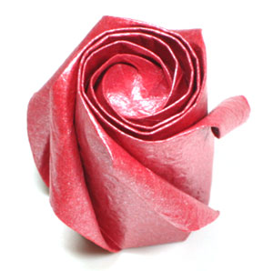 five-petals spiral origami rose  paper flower