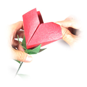 19th picture of Valentine's origami heart flower