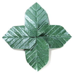 simple quadruple origami leaf