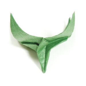 Valentine origami rose paper flower: back side of paper